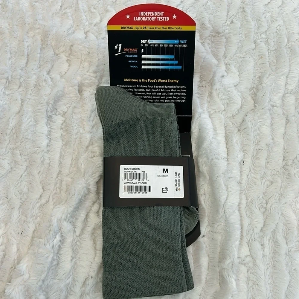 Brand new Oakley, tall crew, tactical socks, olive women 7.5–9.5 men’s 6–8